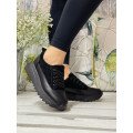 Женские черные кроссовки из натурального замша Арт. 2124-96 Женские черные кроссовки из натурального замша Арт. 2124-96