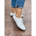 Женские кожаные белые мокасины с перфорацией Арт. 440-05 Женские кожаные белые мокасины с перфорацией Арт. 440-05