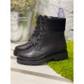 Женские зимние черные ботинки из натуральной кожи Арт. 214-01