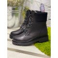 Женские зимние черные ботинки из натуральной кожи Арт. 214-01